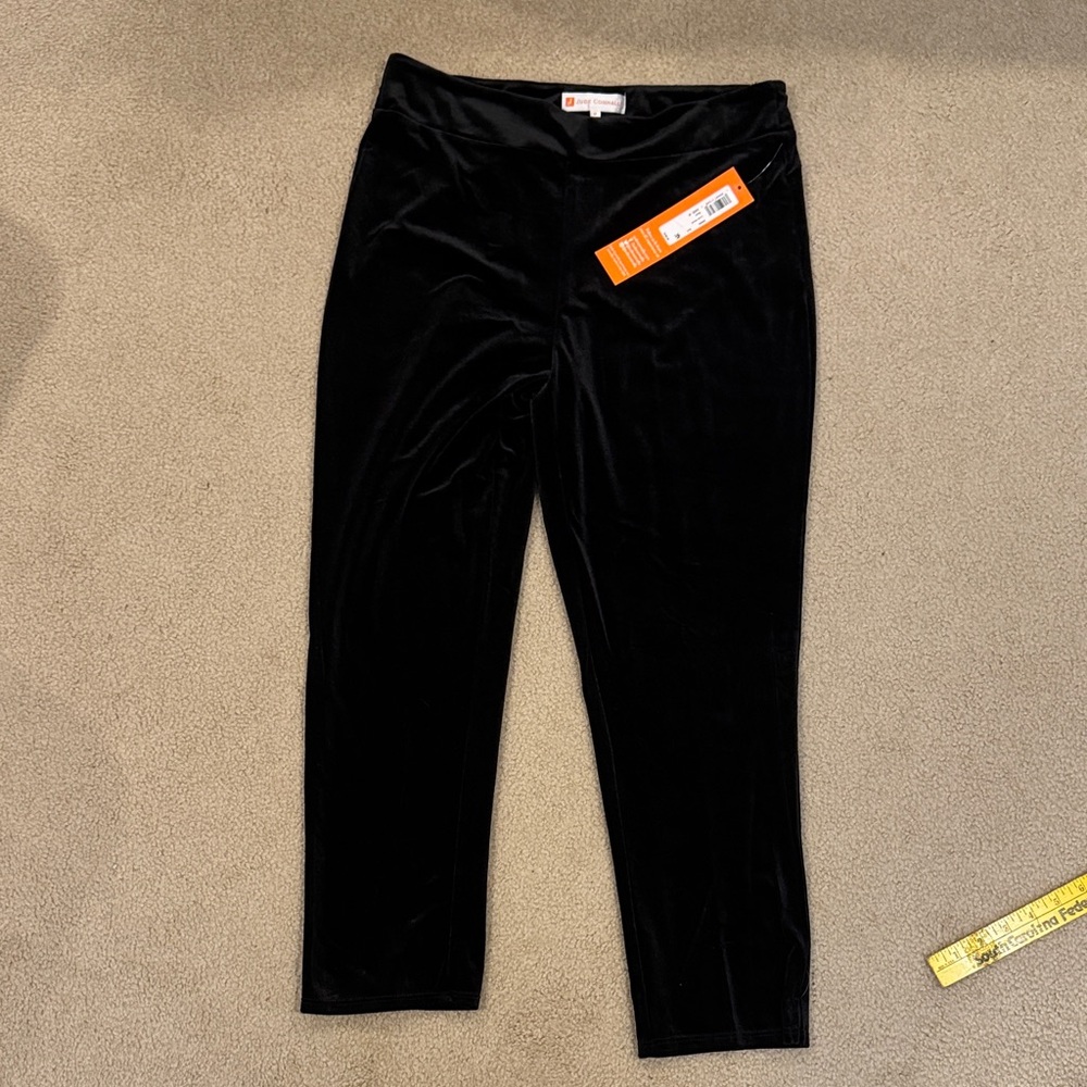 Jude Connally Black Velvet Ankle Pants